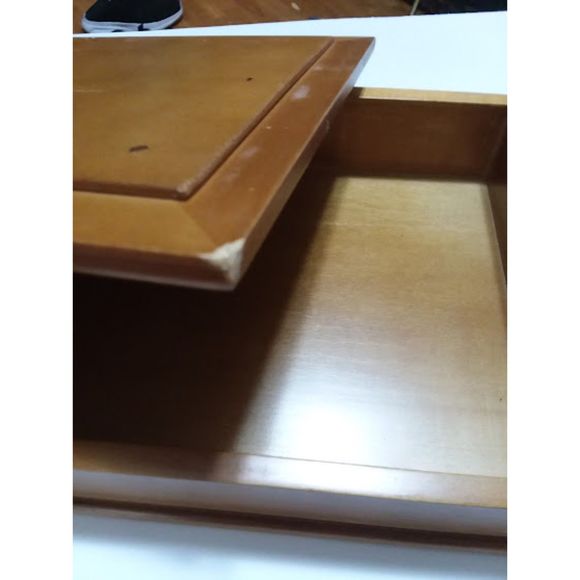 Clarence A Wells Maple Wood Box Lid Fish Carving Gold Finish  11"X 9"x3" Vintage - Picture 11 of 11